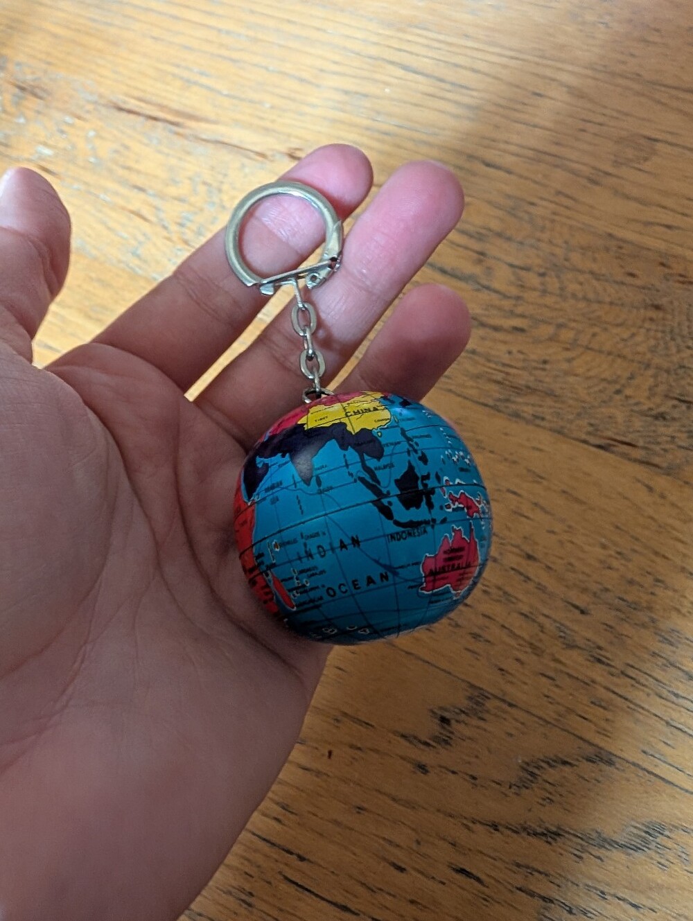 Vintage Earth Globe Keychain